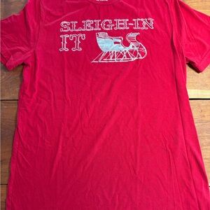 Mossimo Supply Co. Red Sleigh Graphic Tee M